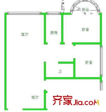 鑫海大廈 3室 戶型圖