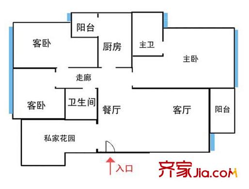 興隆城市花園臥龍居 戶型圖 3