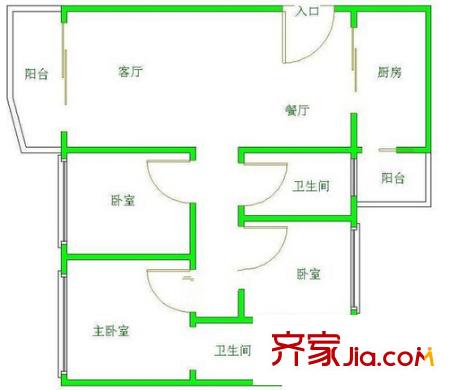 興隆城市花園臥龍居 戶型圖 1