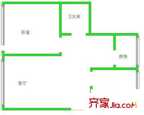 扶風(fēng)住宅小區(qū) 2室 戶型圖