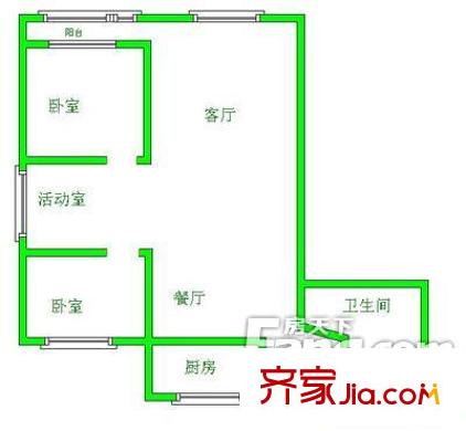 朝陽(yáng)洞路民宅戶型圖02 