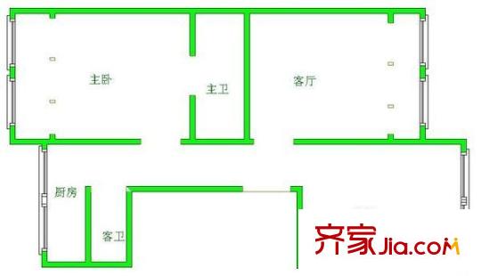 安云路小區(qū) 2室 戶(hù)型圖
