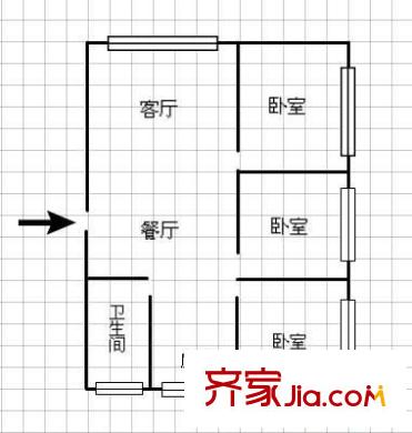 安云路教師宿舍 3室 戶型圖