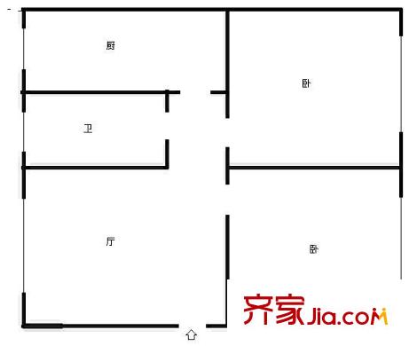 軸承廠宿舍 2室 戶型圖