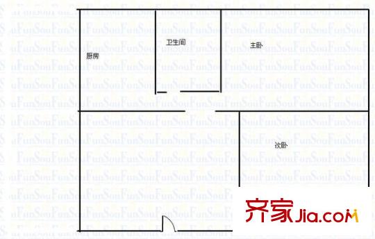 軸承廠宿舍 2室 戶型圖