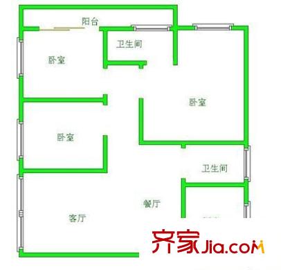 銀海大廈 3室 戶型圖