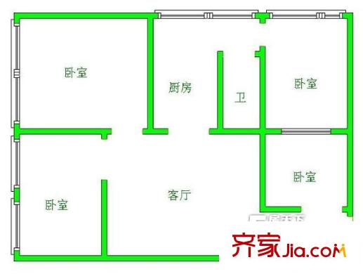 市一醫(yī)宿舍 戶型圖 3