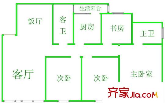 市西路海文商場(chǎng)旁小區(qū) 戶(hù)型圖 1