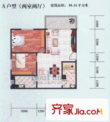久聯(lián)華廈戶型圖2室2廳1衛(wèi)1廚