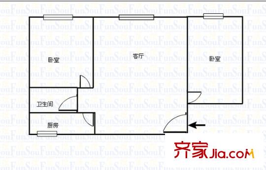 佳和花園 1室 戶型圖