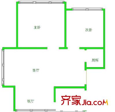 半邊街電信小區(qū) 2室 戶型圖