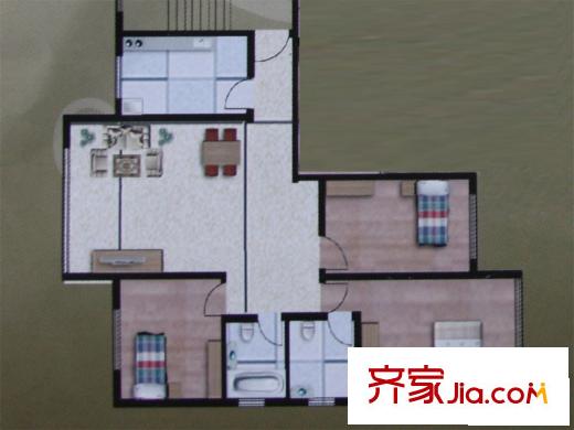 騏正天驕南苑戶型圖1-3-3-3 3室1廳2衛(wèi)1廚