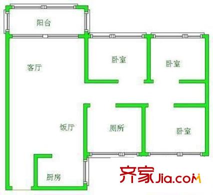 小河中曹司 3室 戶型圖