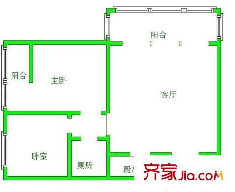 小河中曹司 2室 戶型圖