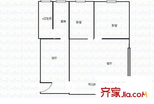 小河中曹司 2室 戶型圖