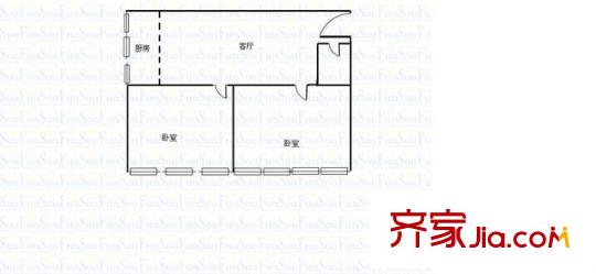 五柳街住宅小區(qū) 2室 戶型圖