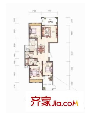 經(jīng)典天成15A墅級層峰官邸戶型圖 4室2廳2衛(wèi)1廚