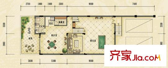 經(jīng)典天成I組團聯(lián)排別墅B戶型地下室層 7室2廳5衛(wèi)1廚
