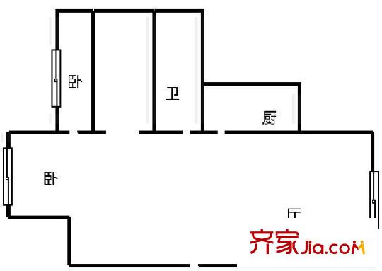 銀盤鑫苑 2室 戶型圖