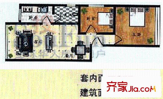 銀盤鑫苑 2室 戶型圖
