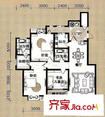 觀水馨園 3室 戶型圖
