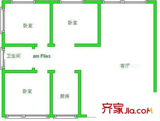 冠竹苑 3室 戶型圖