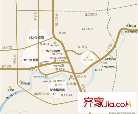 萬(wàn)科玲瓏灣交通示意圖