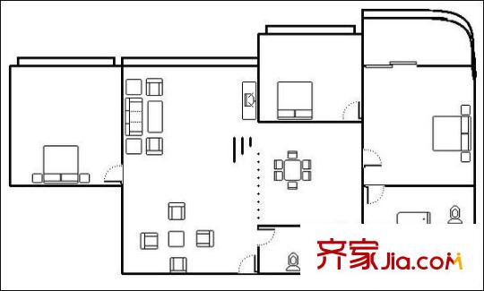 海發(fā)紫林苑 3室 戶型圖