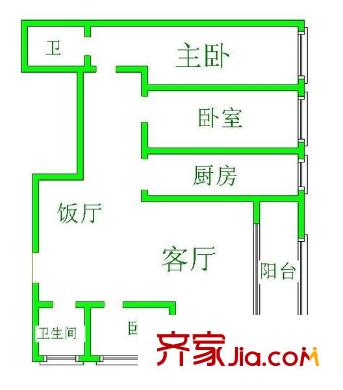 海發(fā)紫林苑 3室 戶型圖