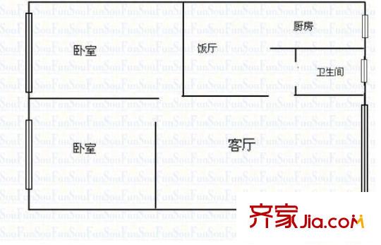 貴橡大廈 2室 戶型圖
