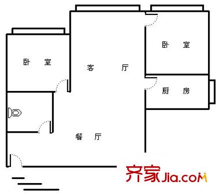 逸彩馨苑 2室 戶型圖