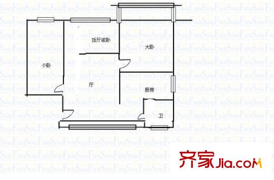 安云路小區(qū) 2室 戶型圖