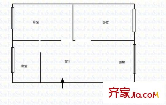 安云路小區(qū) 3室 戶(hù)型圖