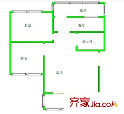 安泰小區(qū) 2室 戶型圖