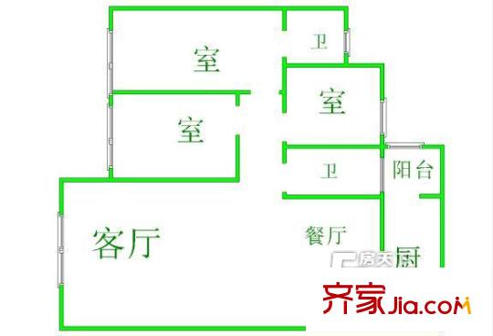 安云路教師宿舍 戶型圖 1