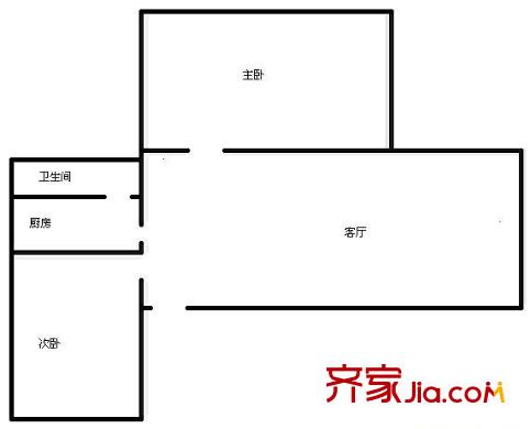 軸承廠宿舍 2室 戶型圖