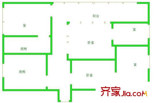 銀海大廈 3室 戶型圖