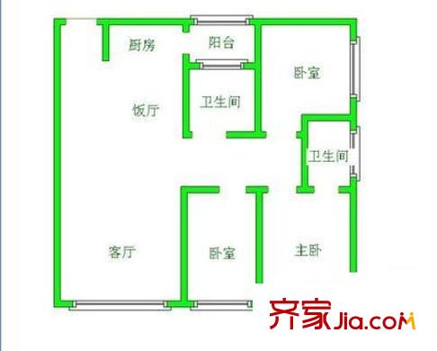 銀海大廈 3室 戶型圖