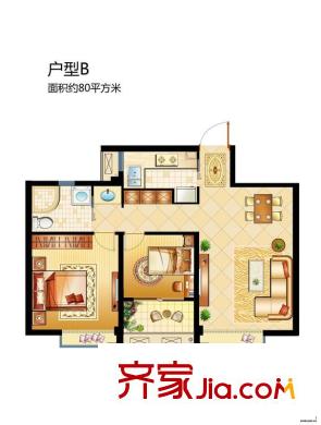 興合家園戶型圖22室 2室1廳1衛(wèi)1廚