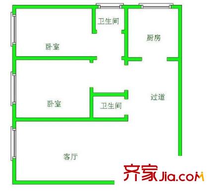 瑞華園 2室 戶型圖