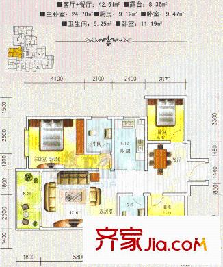 瑞源星城戶型圖3室2廳2衛(wèi)1廚
