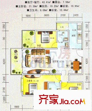 瑞源星城戶型圖3室2廳2衛(wèi)1廚