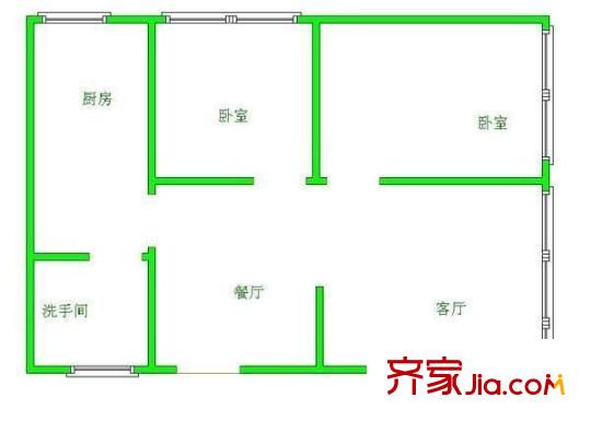 中華商住樓 2室 戶型圖