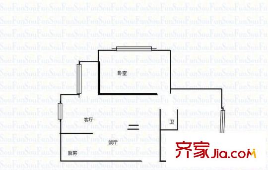 中華商住樓 2室 戶型圖