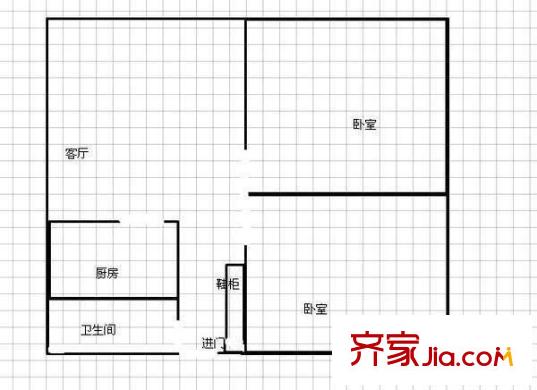 玉田壩高層住宅 2室 戶型圖