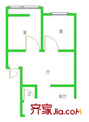 五柳小區(qū) 2室 戶型圖