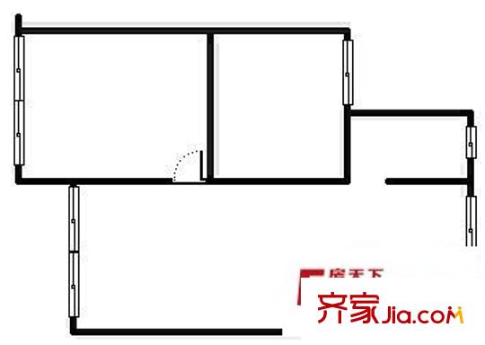 五柳小區(qū) 2室 戶型圖