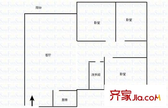 五柳小區(qū) 2室 戶型圖
