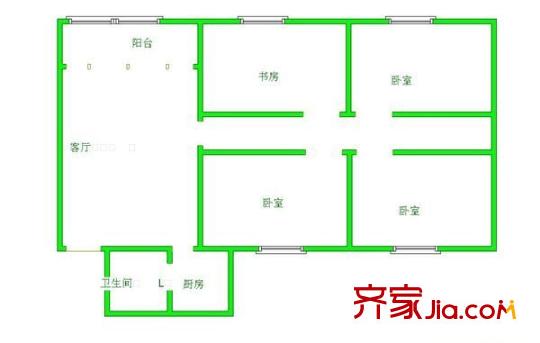 榕筑花園一區(qū) 4室 戶型圖