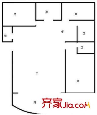 榕筑花園一區(qū) 4室 戶型圖